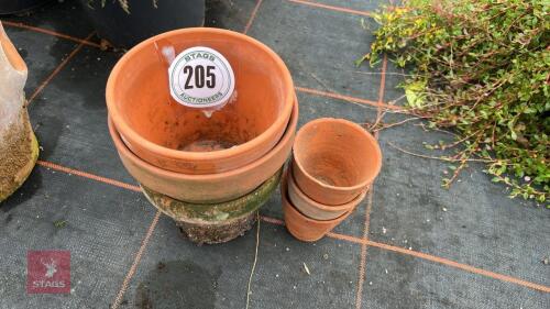 6 MIXED TERRACOTTA POTS