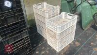 9 WHITE PLASTIC CRATES - 4