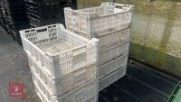 9 WHITE PLASTIC CRATES - 7