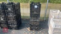 7 BLACK PLASTIC CRATES - 6