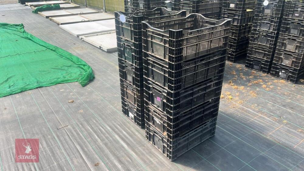 10 BLACK PLASTIC CRATES