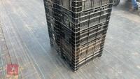 10 BLACK PLASTIC CRATES - 6