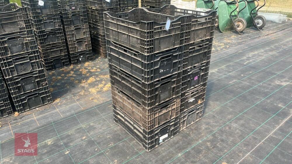 10 BLACK PLASTIC CRATES