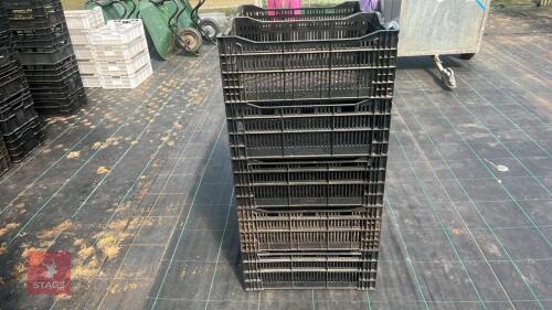 10 BLACK PLASTIC CRATES