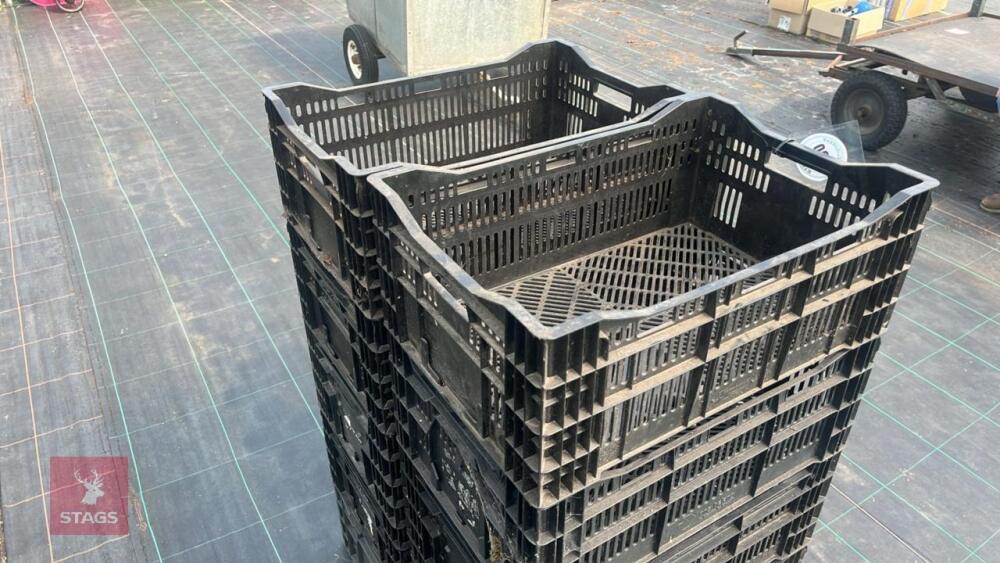 10 BLACK PLASTIC CRATES