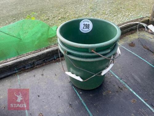 3 DARK GREEN BUCKETS