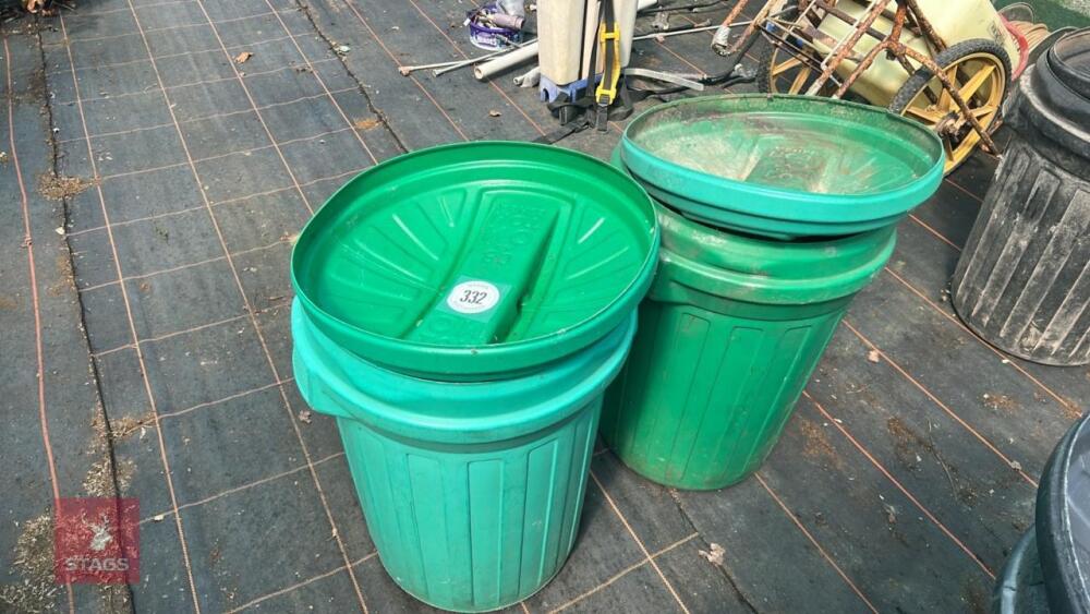 2 GREEN DUSTBINS