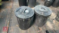 2 BLACK DUSTBINS