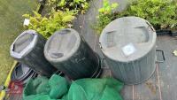 3 BLACK DUSTBINS