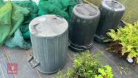 3 BLACK DUSTBINS - 6