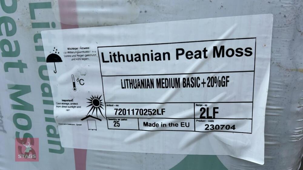 20 x 210L BAGS OF LITHUANIAN PEAT MOSS