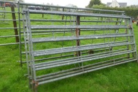 4 IAE 10' GALVANISED CATTLE HURDLES - 2