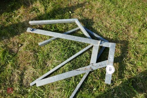 3 GALVANISED SHEEP FEEDER FRAMES (101)