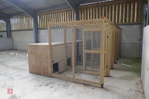 WOODEN 5 COMPARTMENT DOG KENNELS