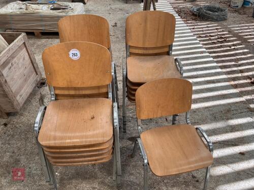 16 STACKABLE WOODEN CHAIRS (263)