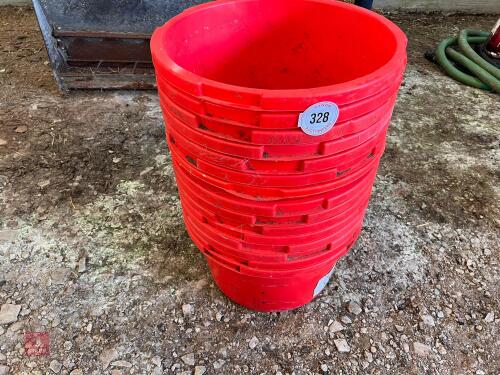 15 LARGE TUBS/FEEDERS (328)