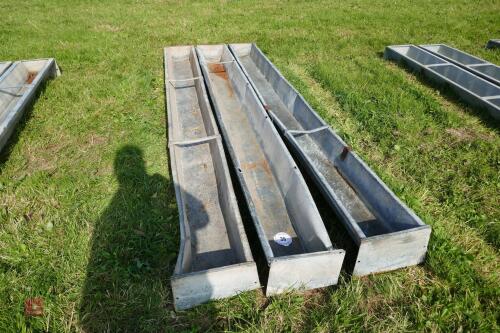 3 9' GALVANISED GROUND FEED TROUGHS (39)