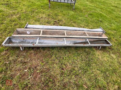 3 X 9' GALVANISED FEED TROUGHS