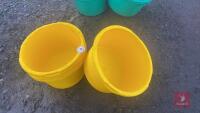 5 YELLOW PLASTIC FEED CONTAINER