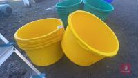 5 YELLOW PLASTIC FEED CONTAINER - 2