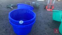 5 BLUE PLASTIC FEED CONTAINERS - 3