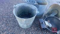 GALV BUCKETS & 2 WATER BOWLS - 3