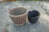 WICKER LOG BASKET