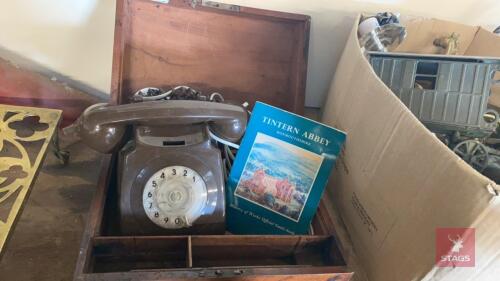 WOODEN BOX & PHONE All items must be collected from the sale site within 2 weeks of the sale closing otherwise items will be disposed off at the purchasers loss (purchasers will still be liable for outstanding invoices). The sale site will be open to fac