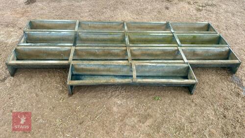 4 GALVANISED FEED TROUGHS