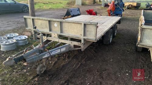 IFOR WILLIAMS 12' X 6.5' TRAILER Twin Axle - Flatbed - LM126G - Chequer Plate Floor - All items must be collected from the sale site within 2 weeks of the sale closing otherwise items will be disposed off at the purchasers loss (purchasers will still be l