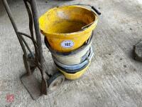 6 ASSORTED BUCKETS & SACK TRUCKS - 5