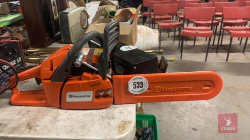 HUSQVARNA CHAINSAW Used Twice All items must be collected from the sale site within 2 weeks of the sale closing otherwise items will be disposed off at the purchasers loss (purchasers will still be liable for outstanding invoices). The sale site will be 