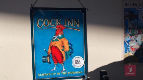 "COCK INN" SIGN All items must be collected from the sale site within 2 weeks of the sale closing otherwise items will be disposed off at the purchasers loss (purchasers will still be liable for outstanding invoices). The sale site will be open to facili