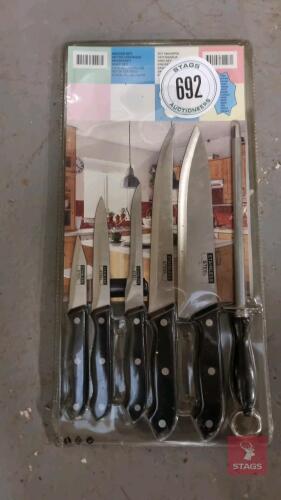 SET OF KNIVES All items must be collected from the sale site within 2 weeks of the sale closing otherwise items will be disposed off at the purchasers loss (purchasers will still be liable for outstanding invoices). The sale site will be open to facilitat