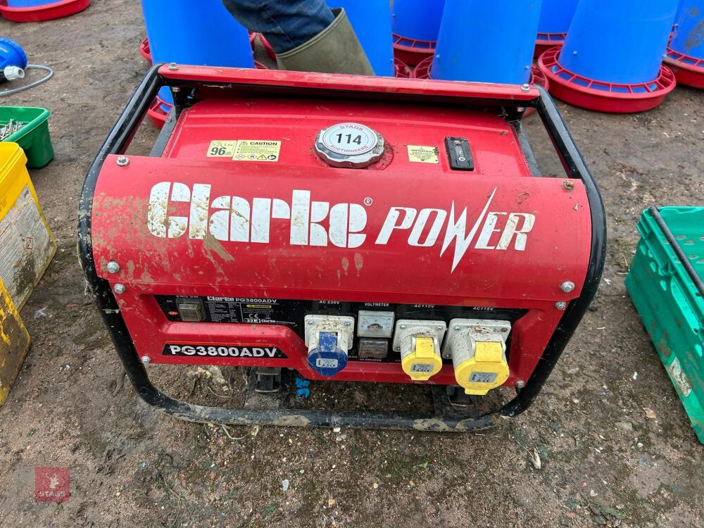 CLARKE PG3800ADV GENERATOR