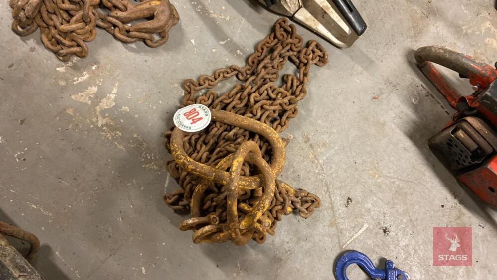 LIFTING CHAIN All items must be collected from the sale site within 2 weeks of the sale closing otherwise items will be disposed off at the purchasers loss (purchasers will still be liable for outstanding invoices). The sale site will be open to facilitat