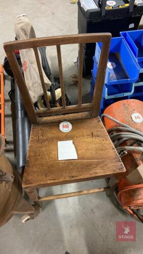 WOODEN CHAIR All items must be collected from the sale site within 2 weeks of the sale closing otherwise items will be disposed off at the purchasers loss (purchasers will still be liable for outstanding invoices). The sale site will be open to facilitate