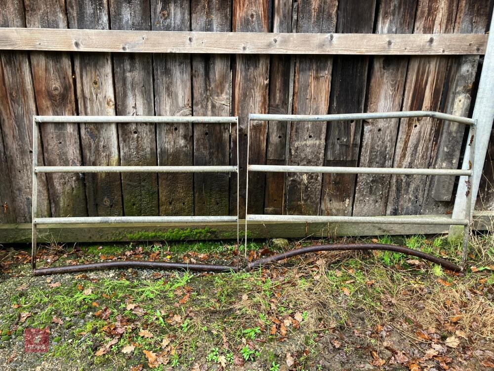 2 GALVANISED CATTLE FEED BARRIERS