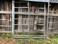 2 GALVANISED CATTLE FEED BARRIERS