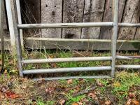 2 GALVANISED CATTLE FEED BARRIERS - 5