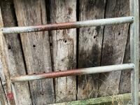 2 GALVANISED CATTLE FEED BARRIERS - 8