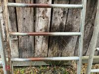 2 GALVANISED CATTLE FEED BARRIERS - 9