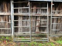 2 GALVANISED CATTLE FEED BARRIERS - 11