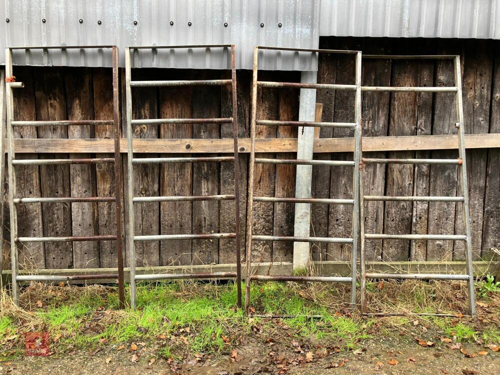 4 GALVANISED CATTLE FEED BARRIERS