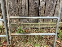 4 GALVANISED CATTLE FEED BARRIERS - 17