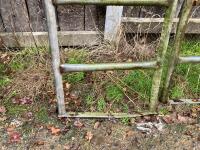 3 GALVANISED CATTLE FEED BARRIERS - 6