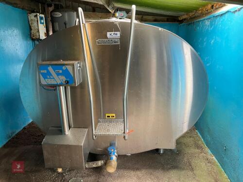 MUELLER 5000 LITRE BULK MILK TANK