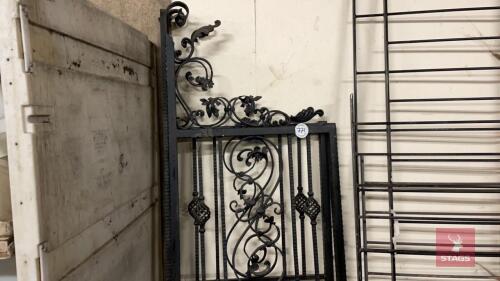 PAIR OF ORNATE IRON GATES All items must be collected from the sale site within 2 weeks of the sale closing otherwise items will be disposed off at the purchasers loss (purchasers will still be liable for outstanding invoices). The sale site will be open 