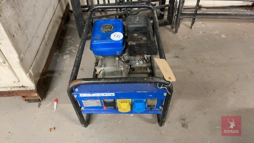 DRAPER 2.2KVA PETROL GENERATOR All items must be collected from the sale site within 2 weeks of the sale closing otherwise items will be disposed off at the purchasers loss (purchasers will still be liable for outstanding invoices). The sale site will be