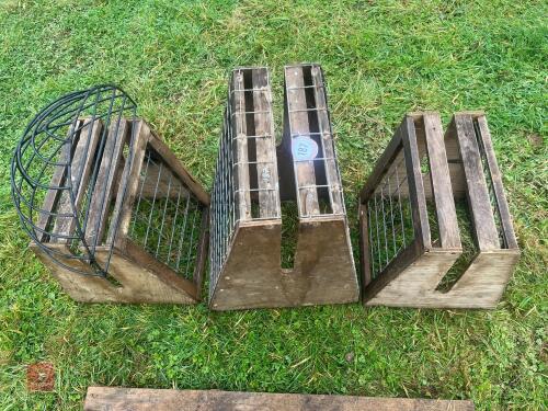 3 WOODEN HAY RACKS